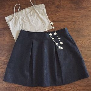 🛍 NWT BR Jacquard Pattern Blue/Black skirt 10